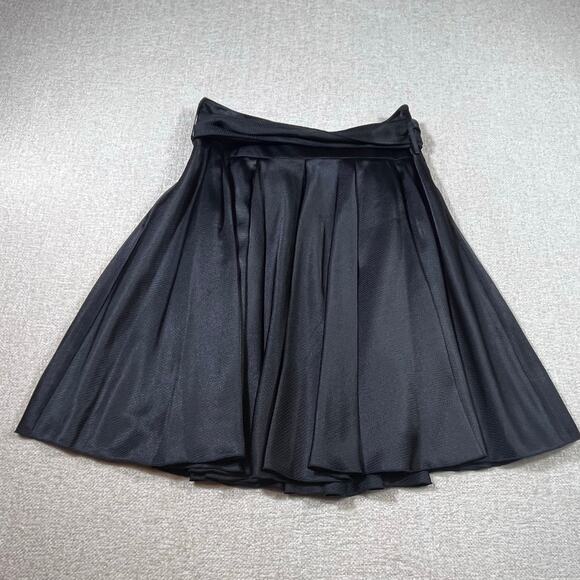 Cache Womens Size 2 Black A-Line Pleated Knee Length Skirt Classic Career Party - Picture 2 of 9